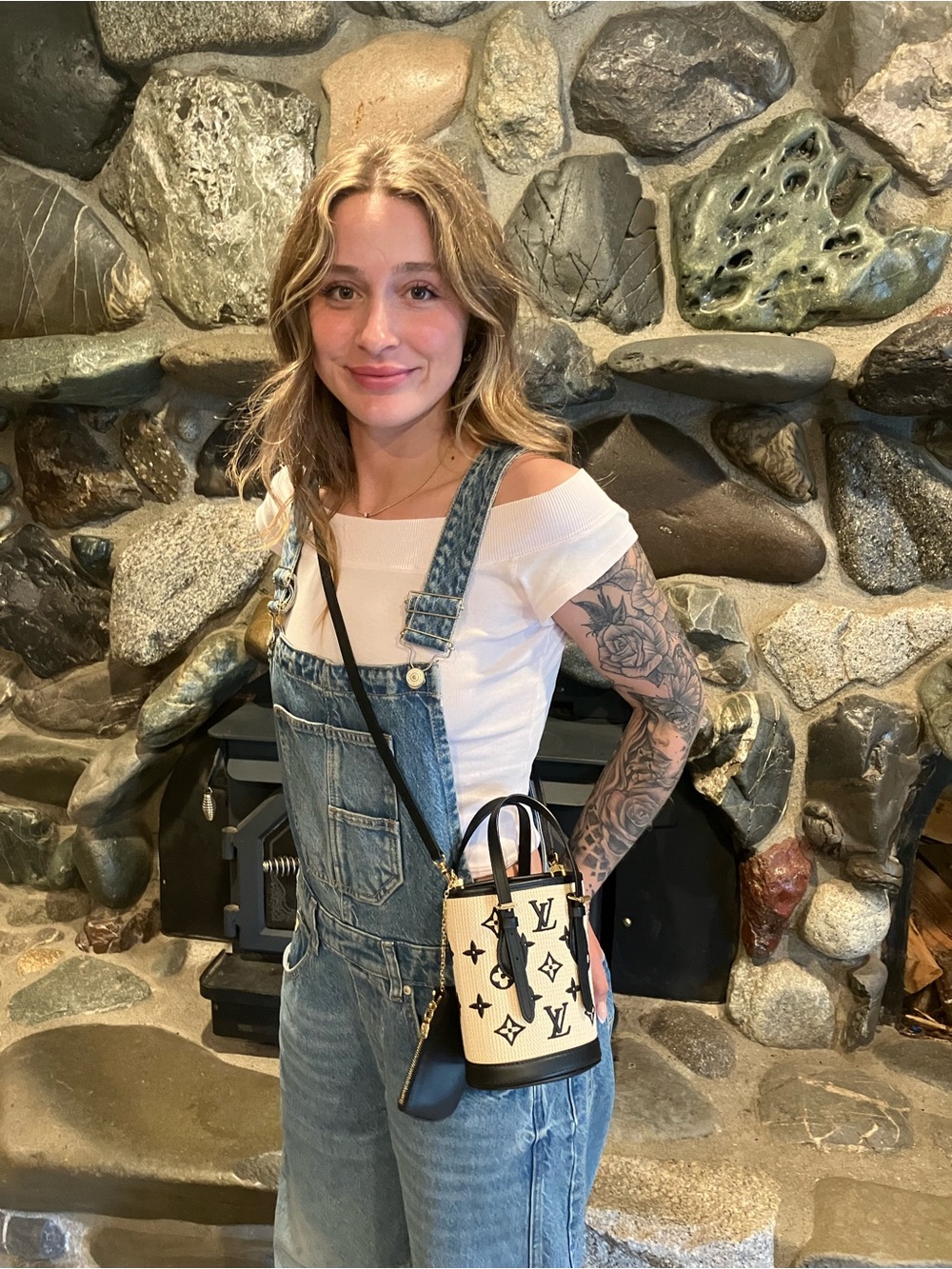 Louis Vuitton  by the pool nano Bucket tote Cream and Black like new! - Picture 11 of 13
